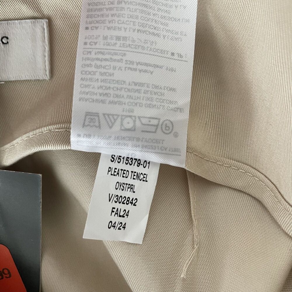 NWT Banana Republic Wide Leg Pleated Tencel Lyocell Pants Beige Size 10 - Picture 7 of 12